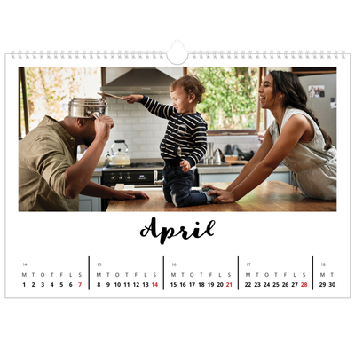 A3 Foto Kalender — Håndskrevet [April]