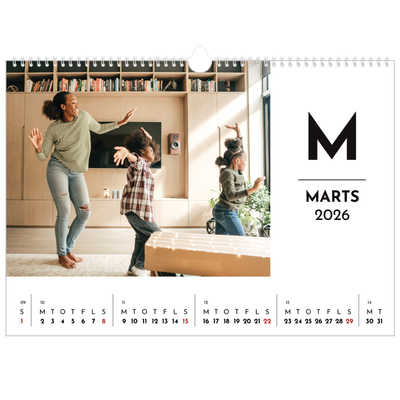 A3 Foto Kalender — Bogstav i fokus [Marts]