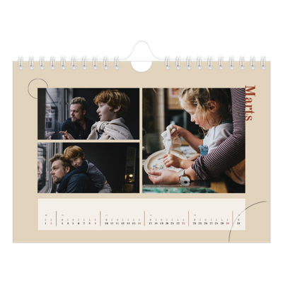 A5 Foto Kalender — Asymmetrisk tekst [Marts]