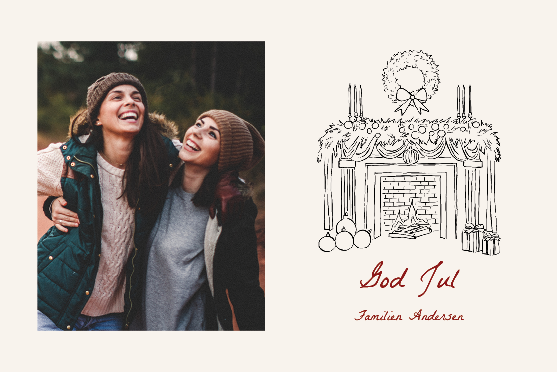 Kort — Julekort med pejs