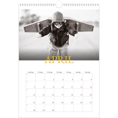Årskalender A3 — Heritage-stil [April]