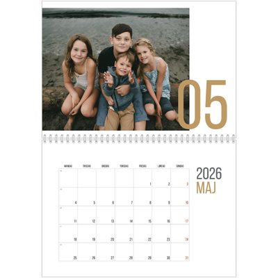 Fotokalender A4 dobbelt (30 x 40 cm) — Måneder i tal [kalender forside]