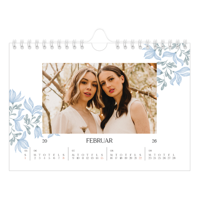 A5 Foto Kalender — Elegant blomstret [Februar]