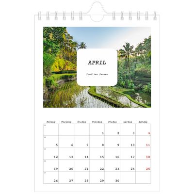 A5 Foto Kalender — Den fulle historie [April]