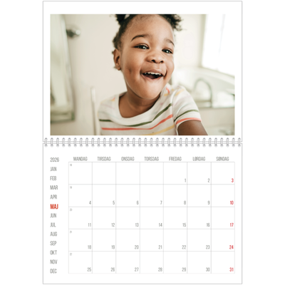 Fotokalender A4 dobbelt (30 x 40 cm) — Røde højdepunkter [kalender forside]