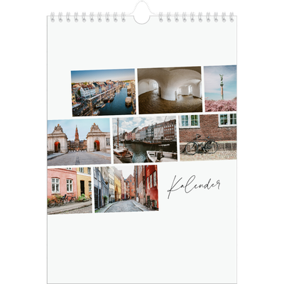 Fotokalender A4 (20 x 30 cm) — Byferie (hvid) [kalender forside]