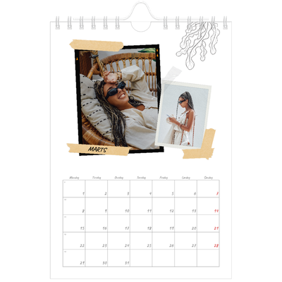 A5 Foto Kalender — Scrapbook stil [Marts]