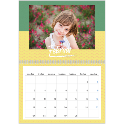 Fotokalender A4 dobbelt (30 x 40 cm) — Farverig kalender [Februar]