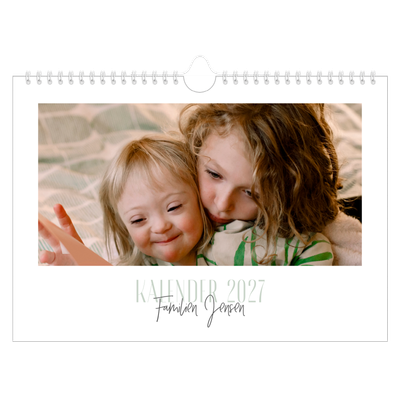 Fotokalender A4 — Flere fonter [kalender forside]