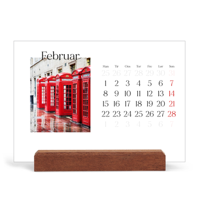 Staffeli kalender - liggende  — Min rejseskildring [Februar]
