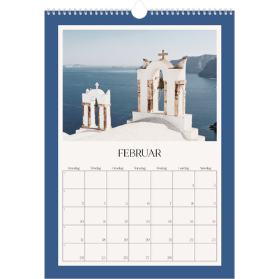 Årskalender A3 — Klassiske farver [Februar]