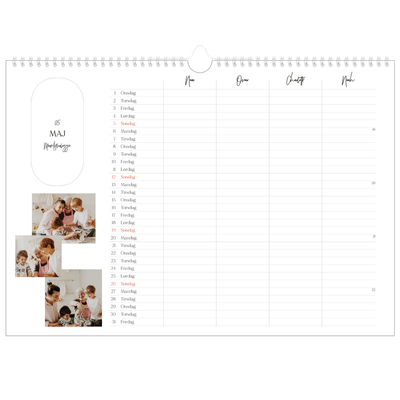A3 Foto Kalender — Planlæggeren - Familie på 4 [kalender forside]