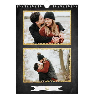 Fotokalender A4 (20 x 30 cm) — Rammer med glitter [kalender forside]