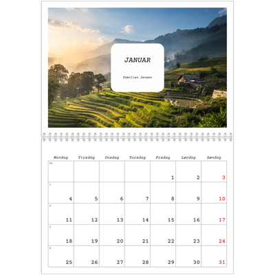 Fotokalender A4 dobbelt (30 x 40 cm) — Den fulle historie [Januar]