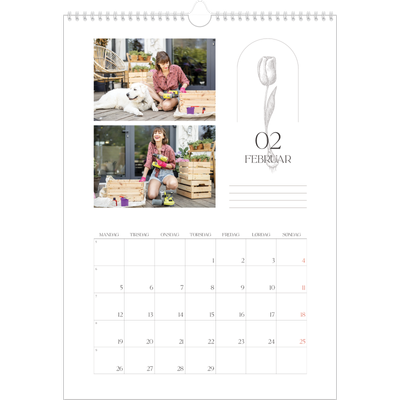 Årskalender A3 — Enkel botanisk [Februar]