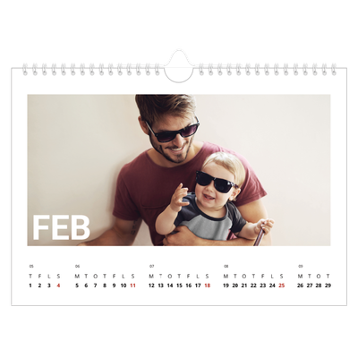 Fotokalender A4 — Stor måned [Februar]