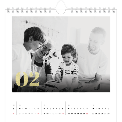 Årskalender kvadratisk — Store tal i glitter [Februar]