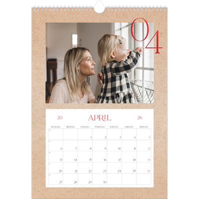 Årskalender A3 — Røde elementer [April]
