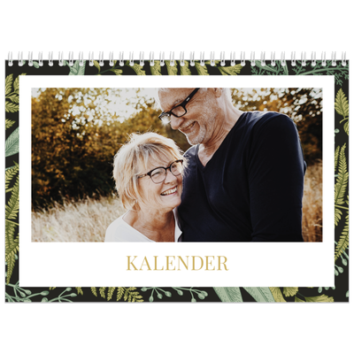 Fotokalender A4 dobbelt (30 x 40 cm) — Blomstret tapet [kalender forside]
