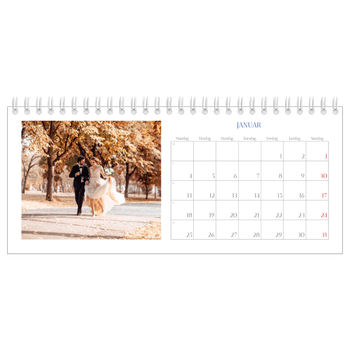 Bordkalender med foto — Klassisk kobolt