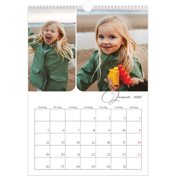 A3 Foto Kalender — Øjebliksbilleder og skrift