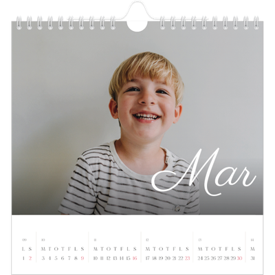 Årskalender kvadratisk — Håndskreven måned [Marts]