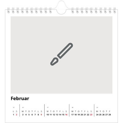 Årskalender kvadratisk — Design selv [Februar]