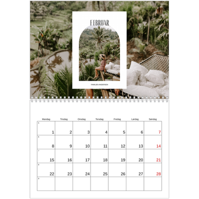 Fotokalender A4 dobbelt (30 x 40 cm) — Den åbne bue [Februar]