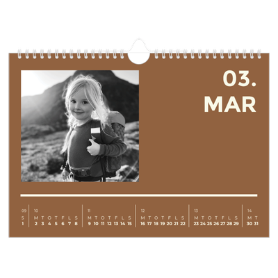 Fotokalender A4 — Moderne og dristig [Marts]