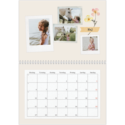 Fotokalender A4 dobbelt (30 x 40 cm) — Vintage scrapbooking [kalender forside]