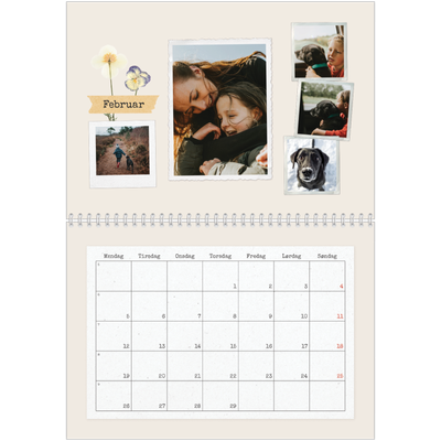 Fotokalender A4 dobbelt (30 x 40 cm) — Vintage scrapbooking [Februar]