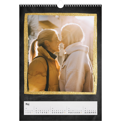 Årskalender A3 — Rammer med glitter [kalender forside]