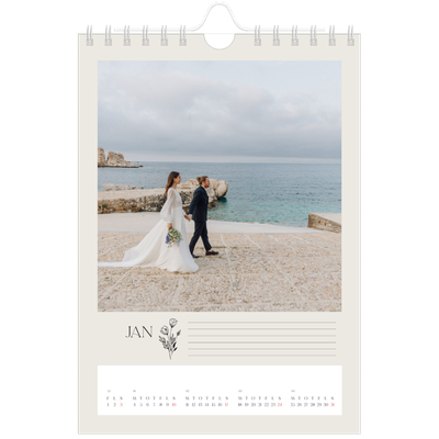 A5 Foto Kalender — Initialer i blomst [Januar]