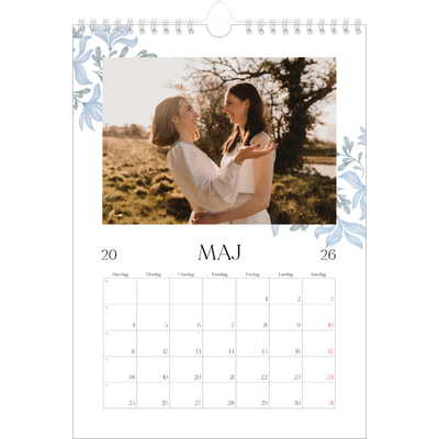 Fotokalender A4 (20 x 30 cm) — Elegant blomstret [kalender forside]