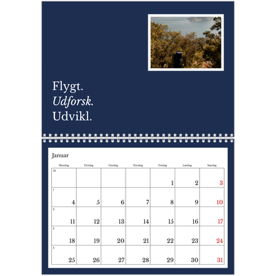 Fotokalender A4 dobbelt (30 x 40 cm) — Redaktionel Jord [Januar]
