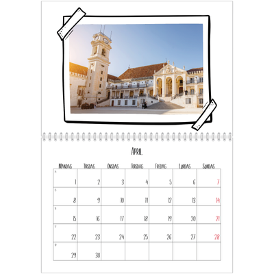 Fotokalender A4 dobbelt (30 x 40 cm) — Albums øjeblik [April]