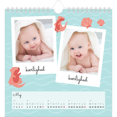 Årskalender kvadratisk — Søde dyr [kalender forside]