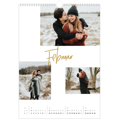 Årskalender A3 — Guldstift [Februar]