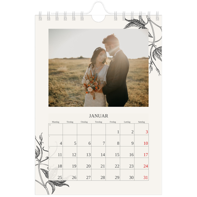 A5 Foto Kalender — Blek & blomst [Januar]