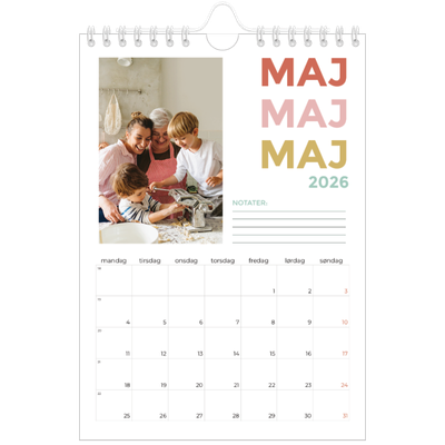 A5 Foto Kalender — Farverige fonter [kalender forside]
