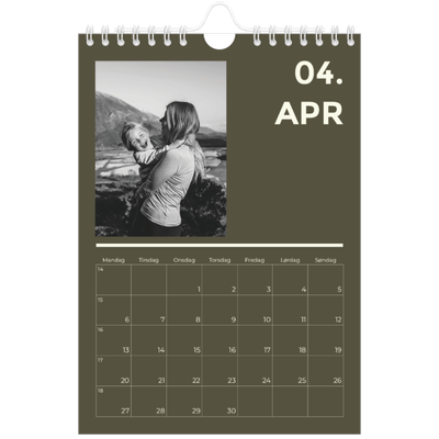A5 Foto Kalender — Moderne og dristig [April]