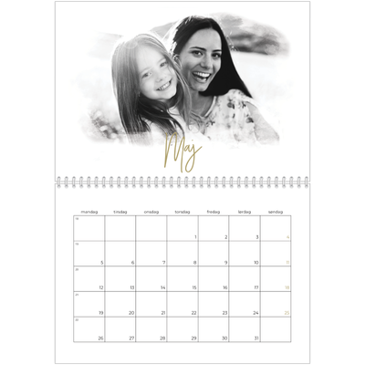 Fotokalender A4 dobbelt (30 x 40 cm) — Diffuse billederammer [Maj]