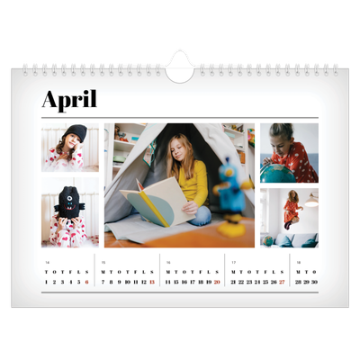 Fotokalender A4 — Avisstil [April]