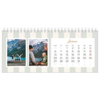Bordkalender med foto — Skrift og striber