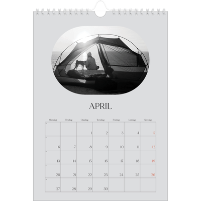 Fotokalender A4 (20 x 30 cm) — Den åbne vej [April]