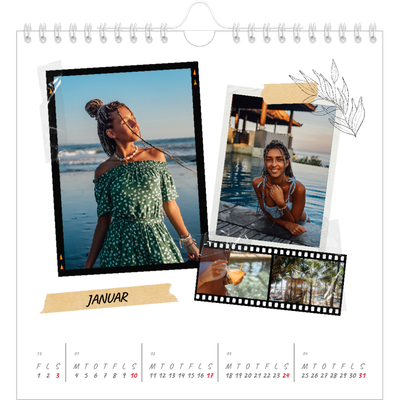 Årskalender kvadratisk — Scrapbook stil [Januar]