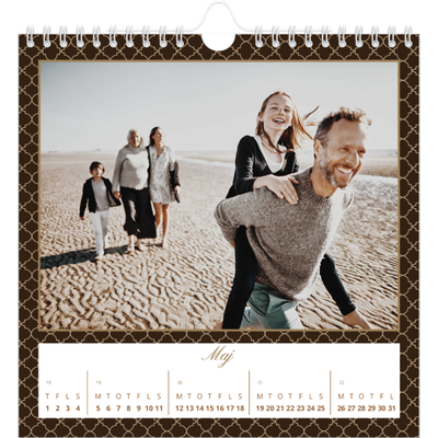 Årskalender kvadratisk — Vintage monokrom [kalender forside]