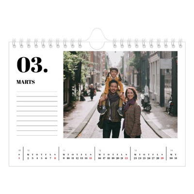 A5 Foto Kalender — Serif og øjeblikke [Marts]