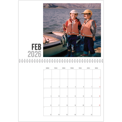 Fotokalender A4 dobbelt (30 x 40 cm) — Forkortet tekst [Februar]
