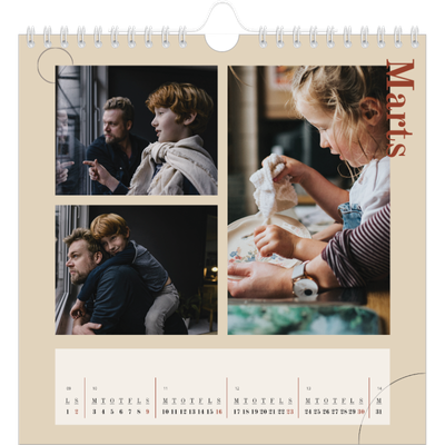 Årskalender kvadratisk — Asymmetrisk tekst [Marts]